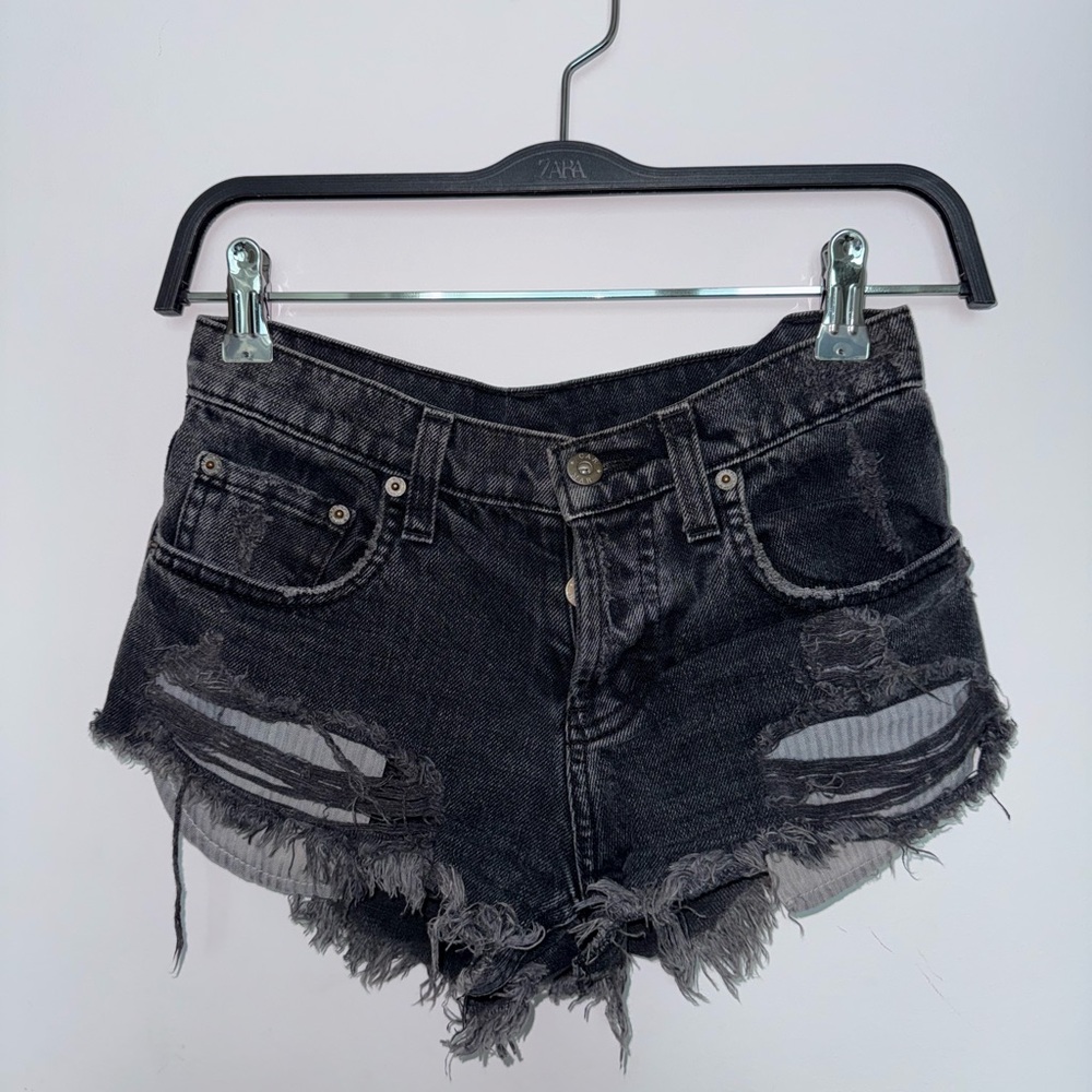 Carmar Black Distressed Jean Shorts